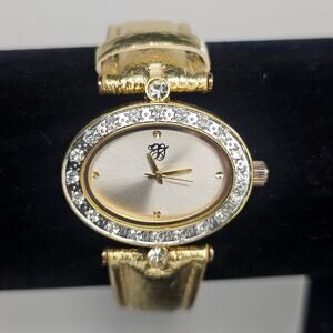 Vintage Retired Elizabeth Taylor White Diamonds Crystal Gold WristWATCH Gift